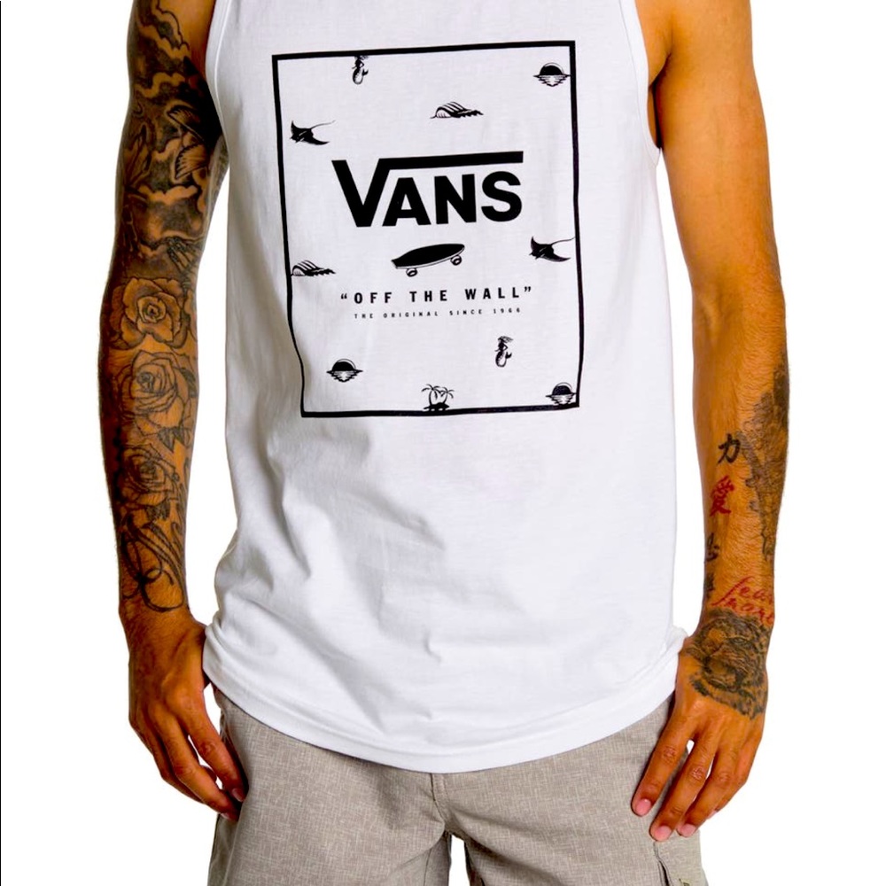 🏈🏈 VANS Medium Men’s White Tank Top New Never Worn - Picture 2 of 3